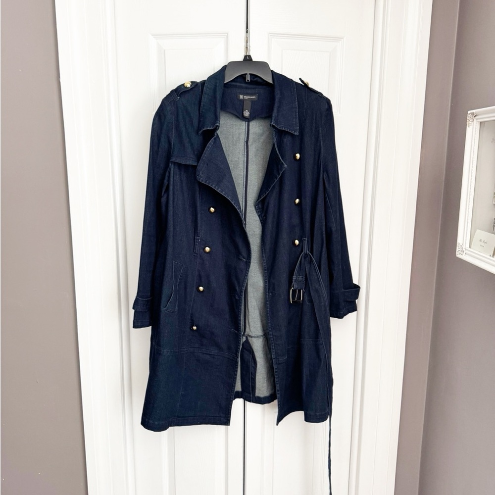 INC plus Jean trench jacket